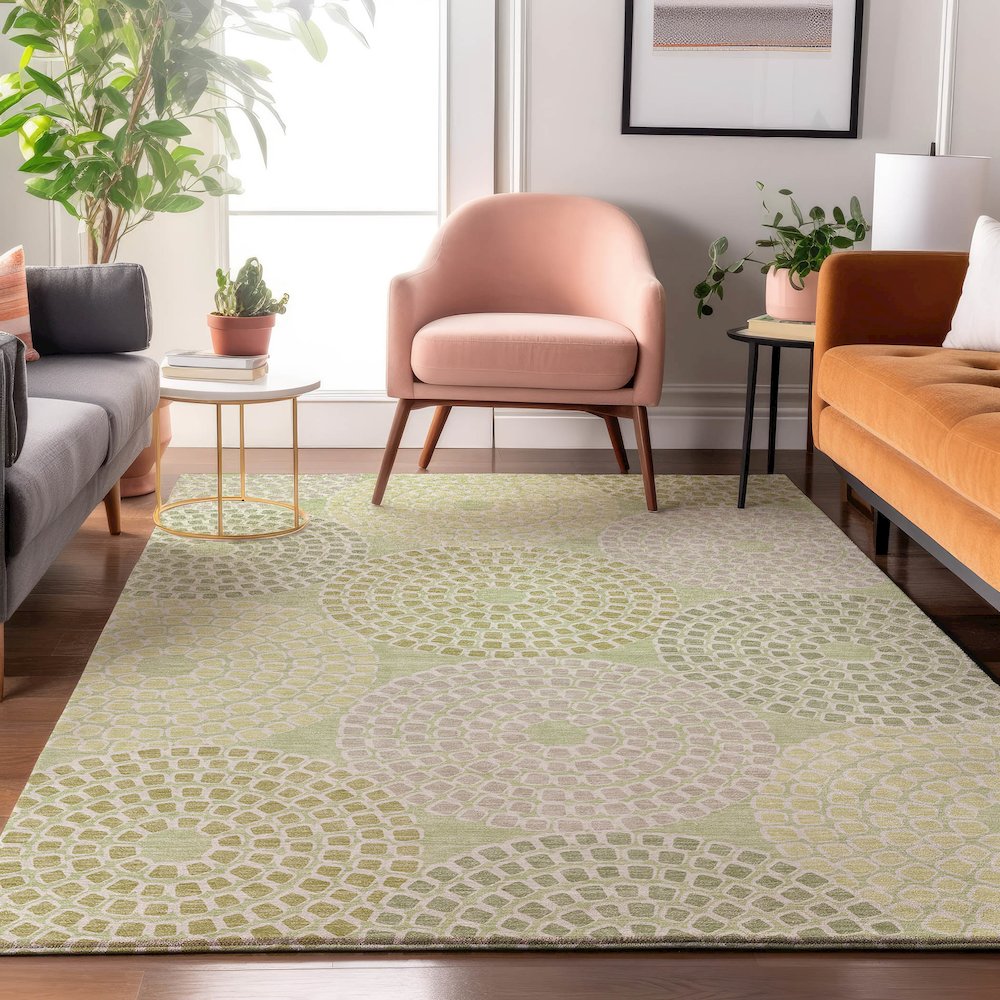 Premium Machine Washable Mayfield AMF882 Mint 3' x 5' Rug. Picture 5