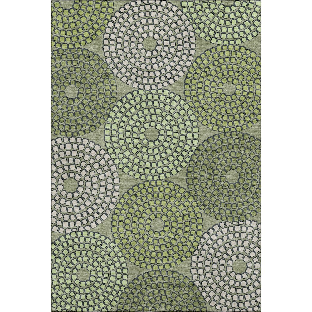 Premium Machine Washable Mayfield AMF882 Olive 3' x 5' Rug. Picture 1