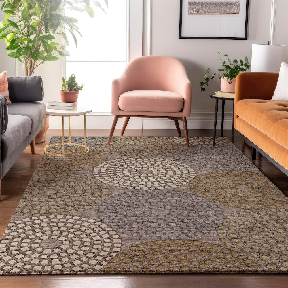 Premium Machine Washable Mayfield AMF882 Taupe 3' x 5' Rug. Picture 5