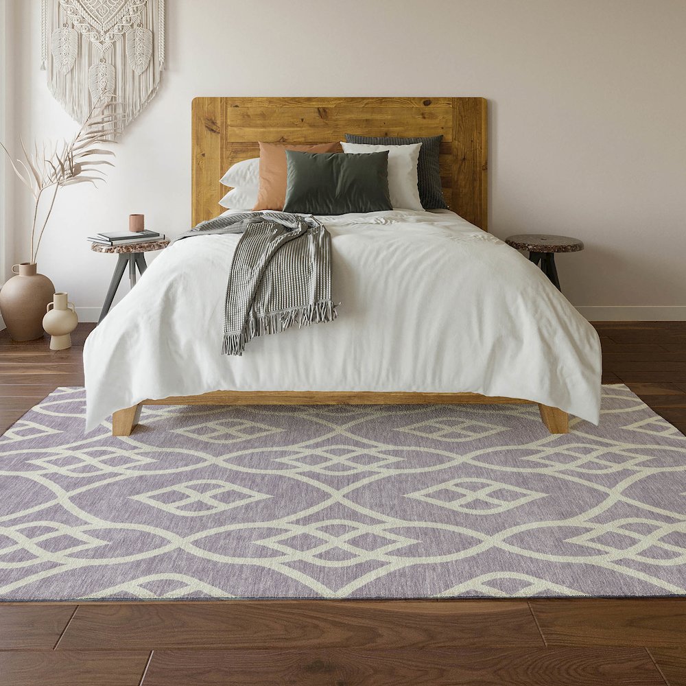 Premium Machine Washable Mayfield AMF884 Lavender 3' x 5' Rug. Picture 6