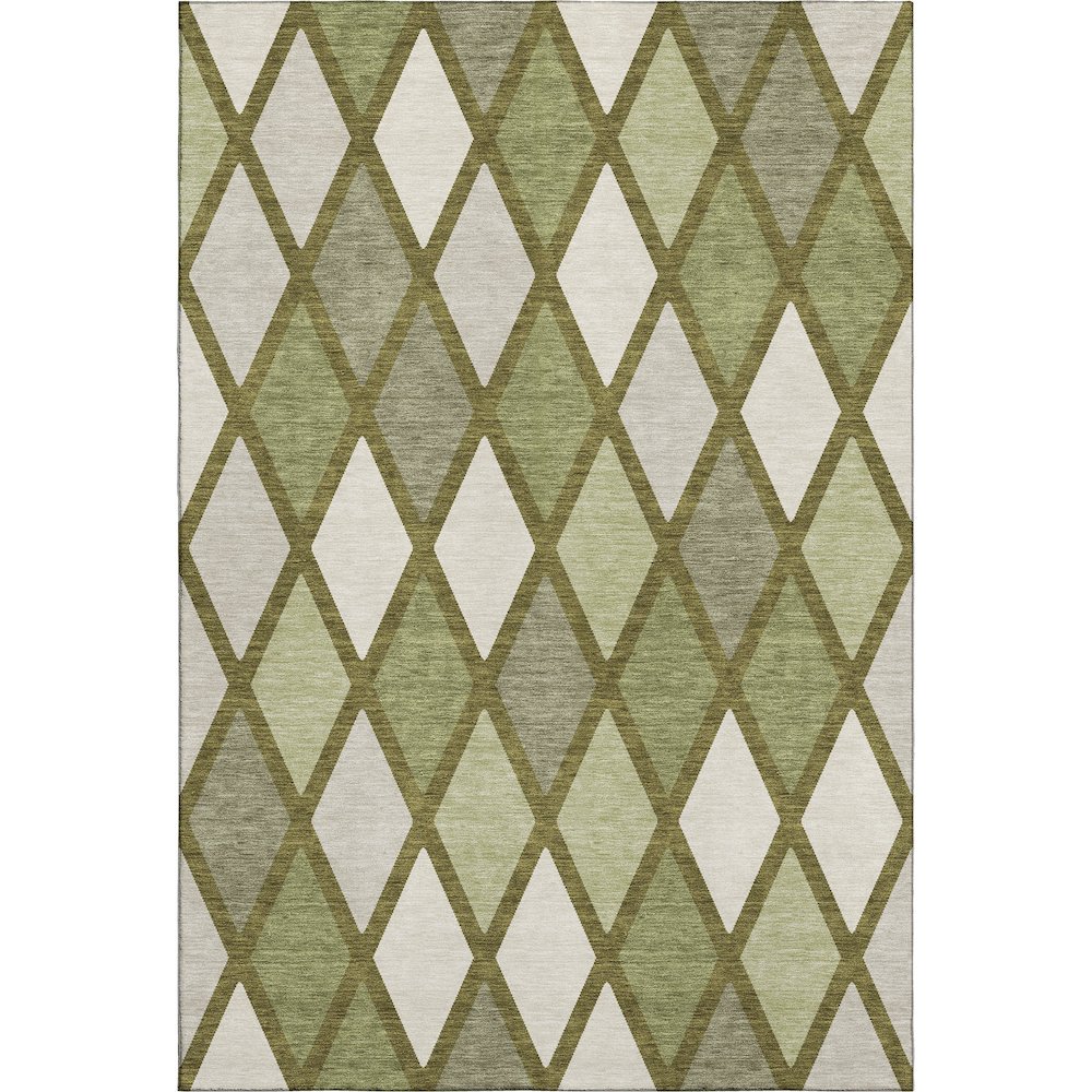 Premium Machine Washable Mayfield AMF887 Olive 3' x 5' Rug. Picture 1