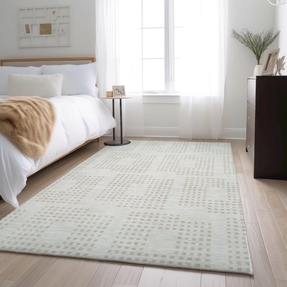 Premium Machine Washable Mayfield AMF890 Ivory 3' x 5' Rug. Picture 5