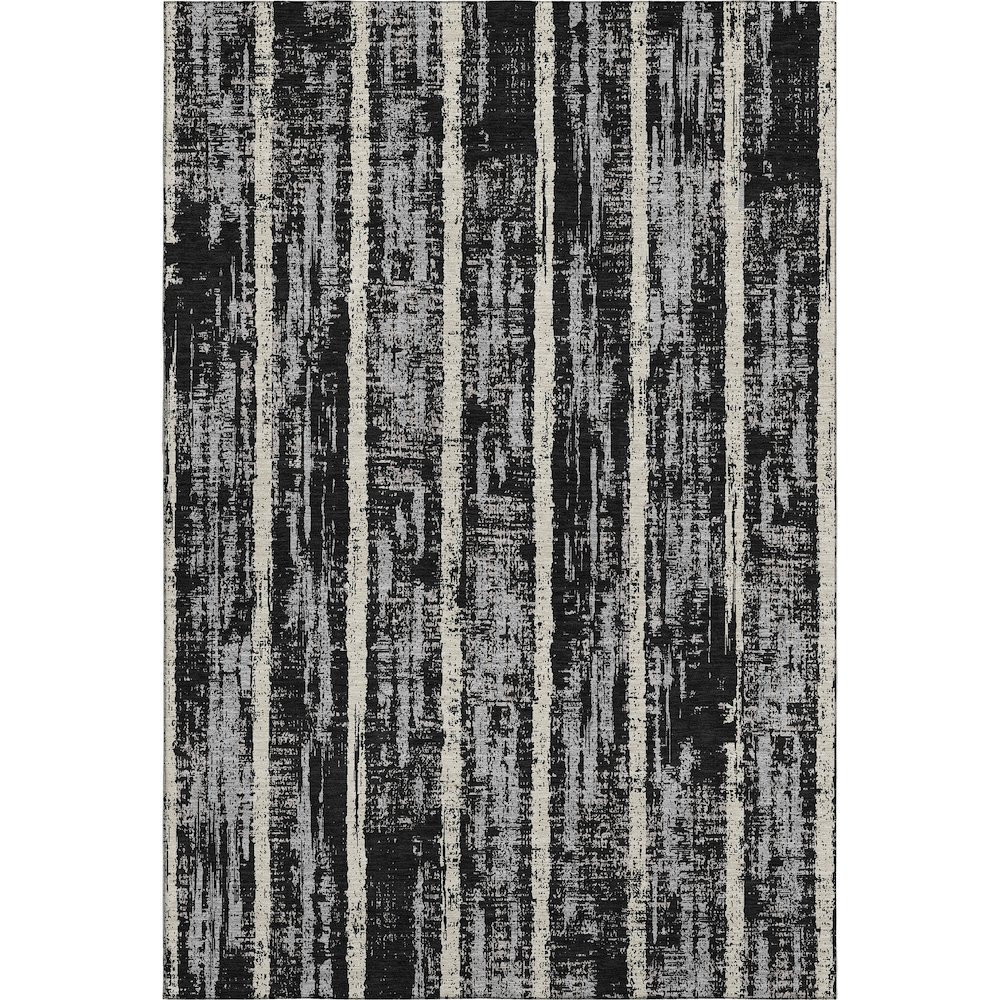 Premium Machine Washable Mayfield AMF892 Black 3' x 5' Rug. Picture 1