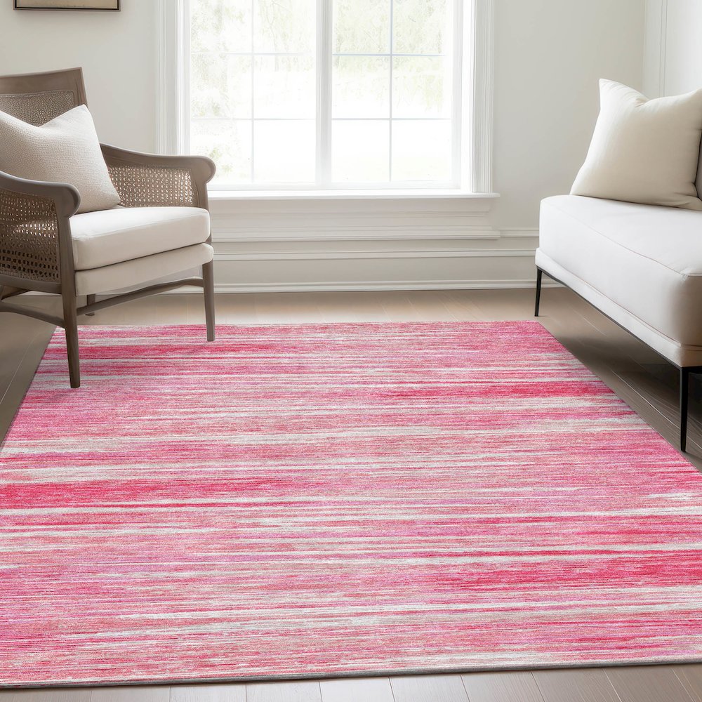 Premium Machine Washable Mayfield AMF896 Pink 3' x 5' Rug. Picture 6
