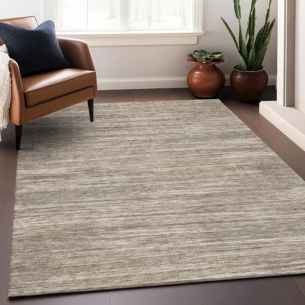 Premium Machine Washable Mayfield AMF896 Taupe 3' x 5' Rug. Picture 5