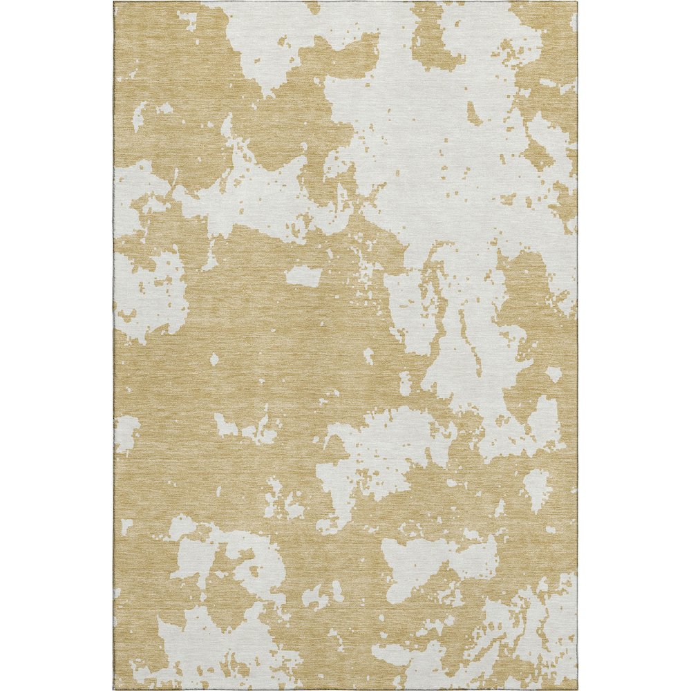 Premium Machine Washable Mayfield AMF897 Gold 3' x 5' Rug. Picture 1