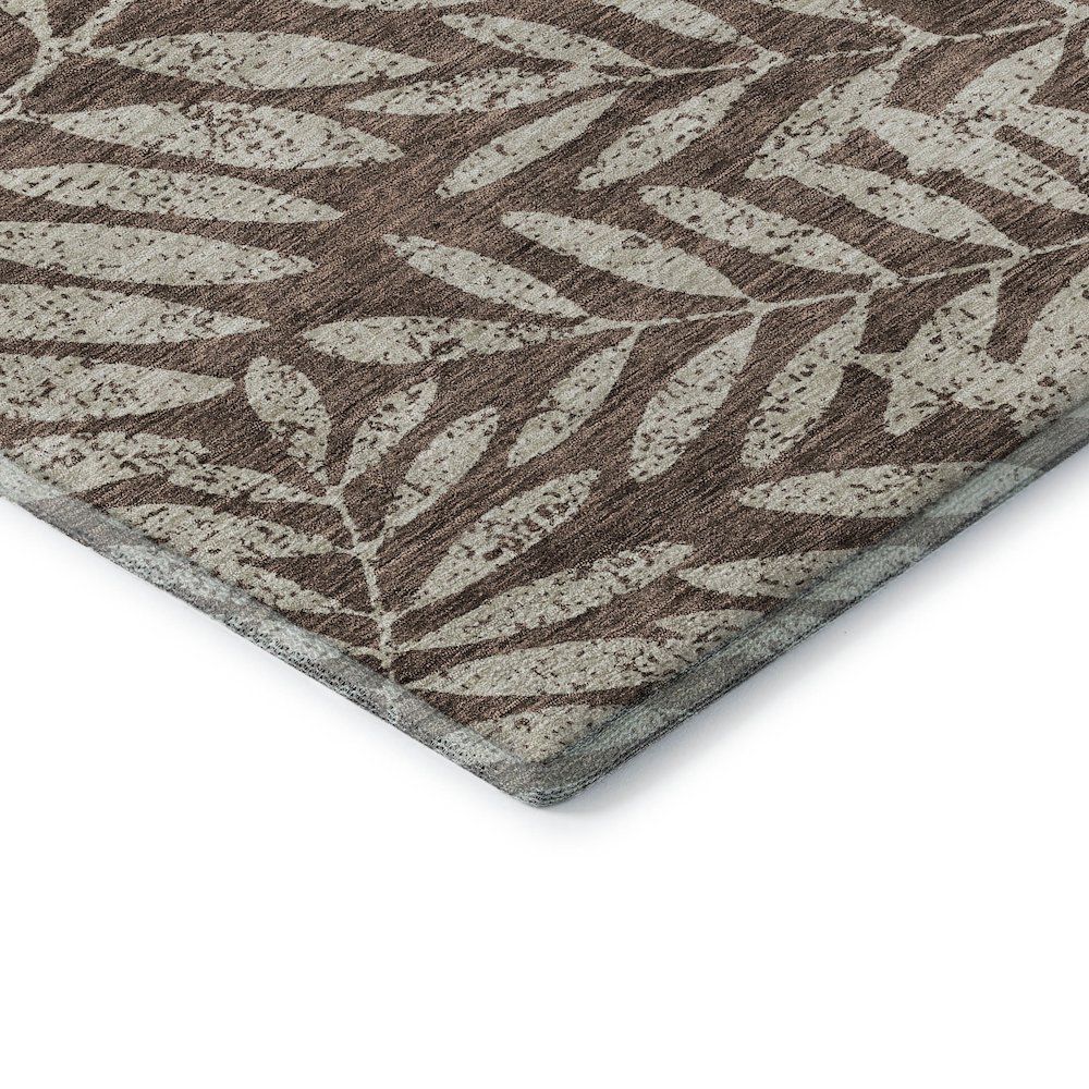 Premium Machine Washable Mayfield AMF899 Brown 2'3" x 7'6" Runner Rug. Picture 3