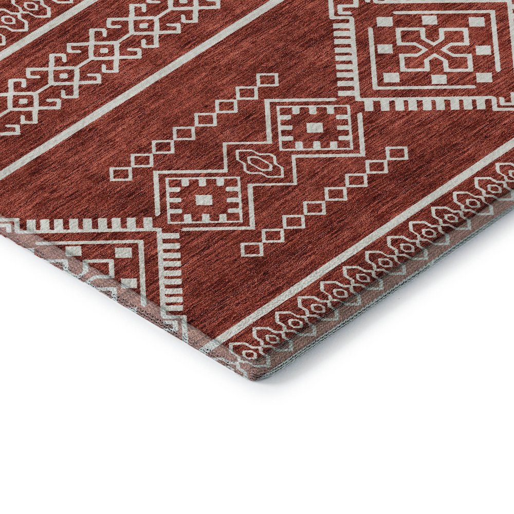 Premium Machine Washable Mayfield AMF901 Red 2'3" x 7'6" Runner Rug. Picture 3