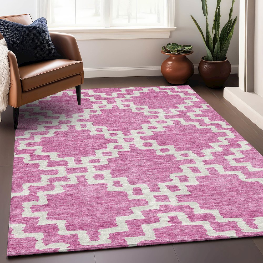 Premium Machine Washable Mayfield AMF902 Blush 3' x 5' Rug. Picture 5