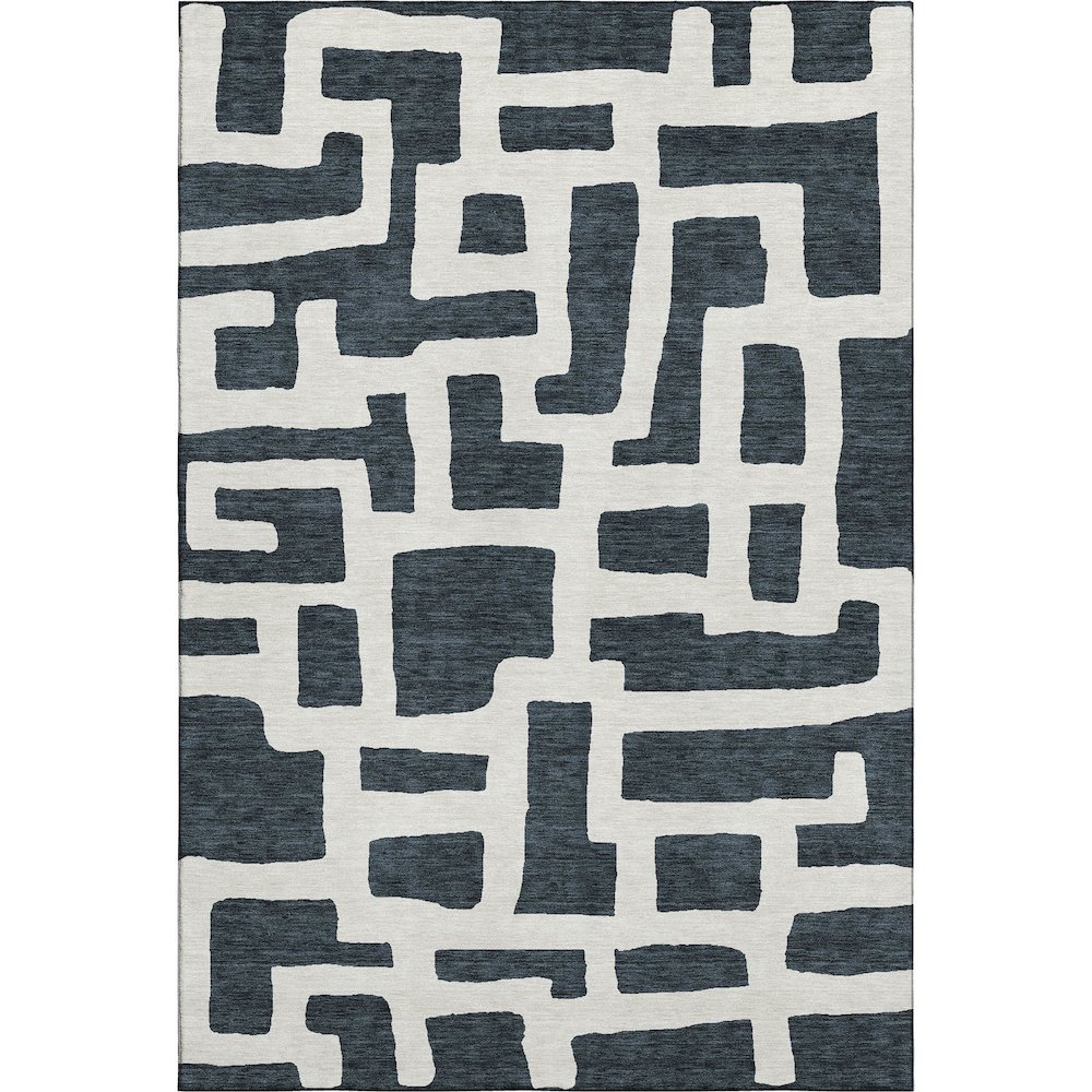 Premium Machine Washable Mayfield AMF903 Black 3' x 5' Rug. Picture 1