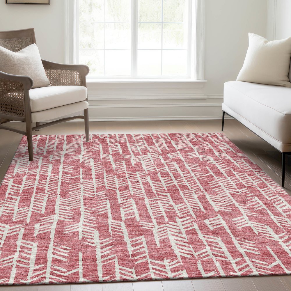 Premium Machine Washable Mayfield AMF906 Blush 3' x 5' Rug. Picture 6