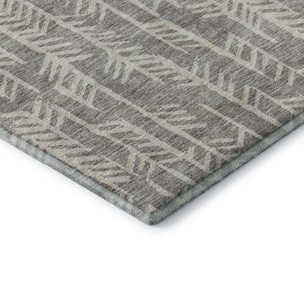Premium Machine Washable Mayfield AMF906 Taupe 2'3" x 7'6" Runner Rug. Picture 3