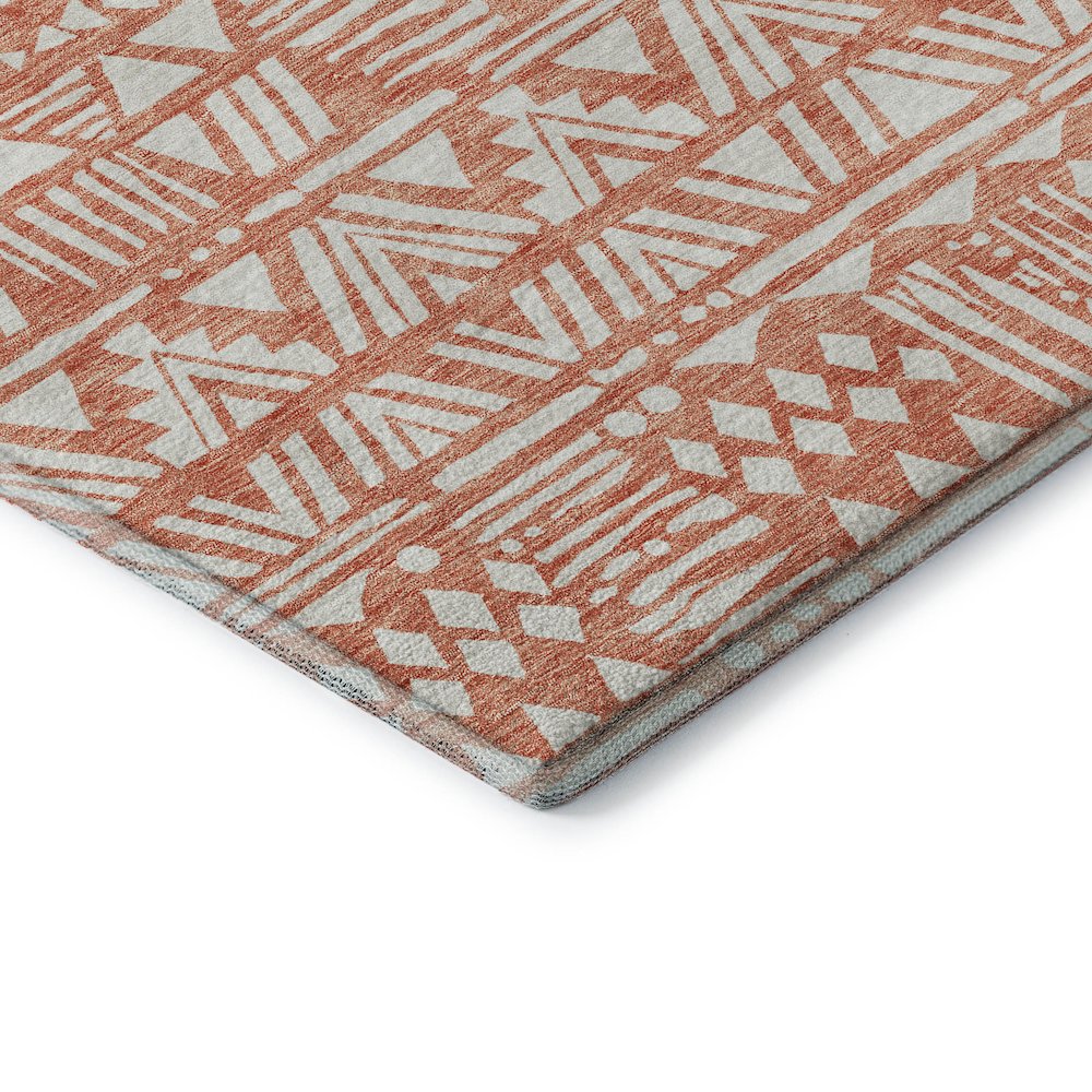 Premium Machine Washable Mayfield AMF907 Coral 2'3" x 7'6" Runner Rug. Picture 3