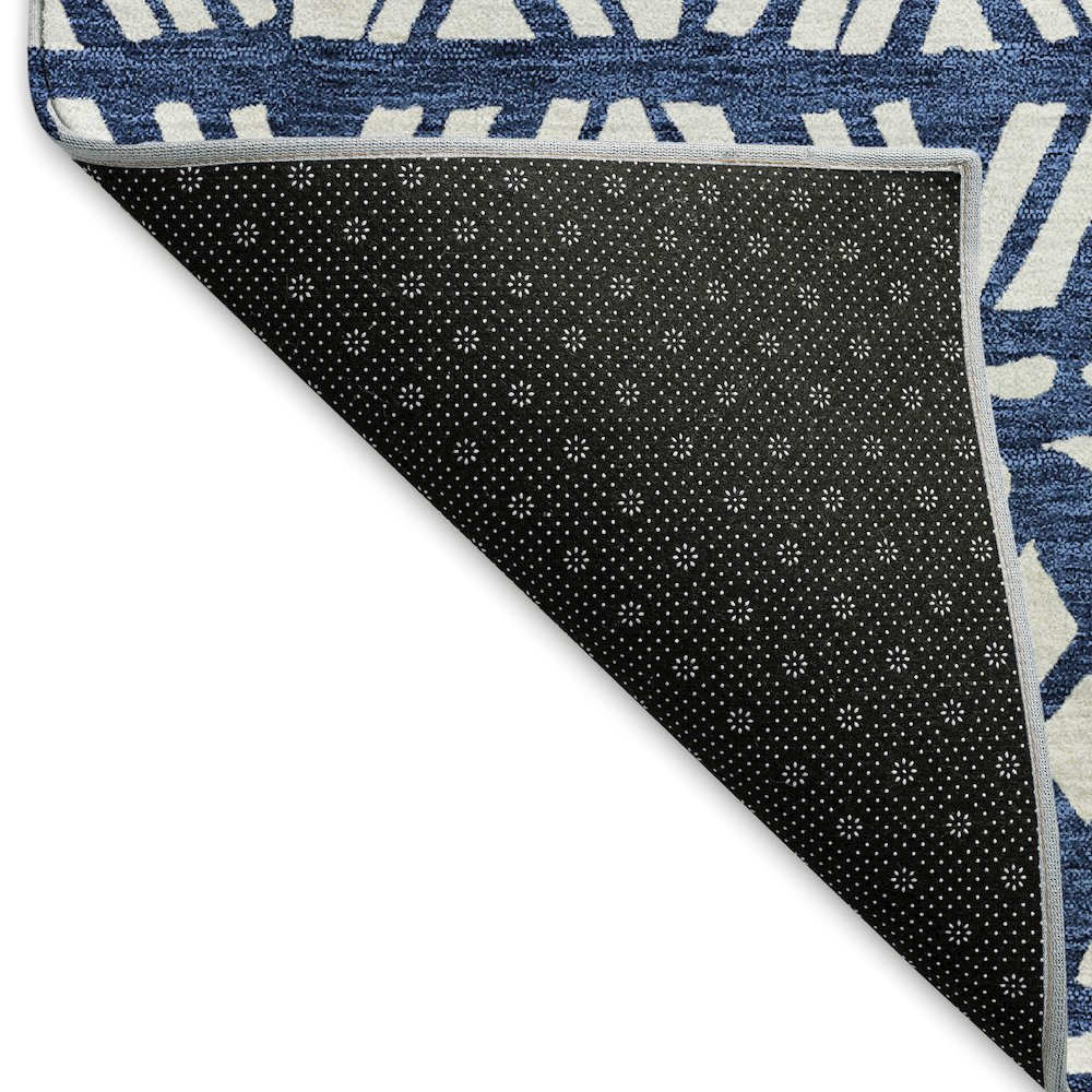 Premium Machine Washable Mayfield AMF907 Navy 2'3" x 7'6" Runner Rug. Picture 2