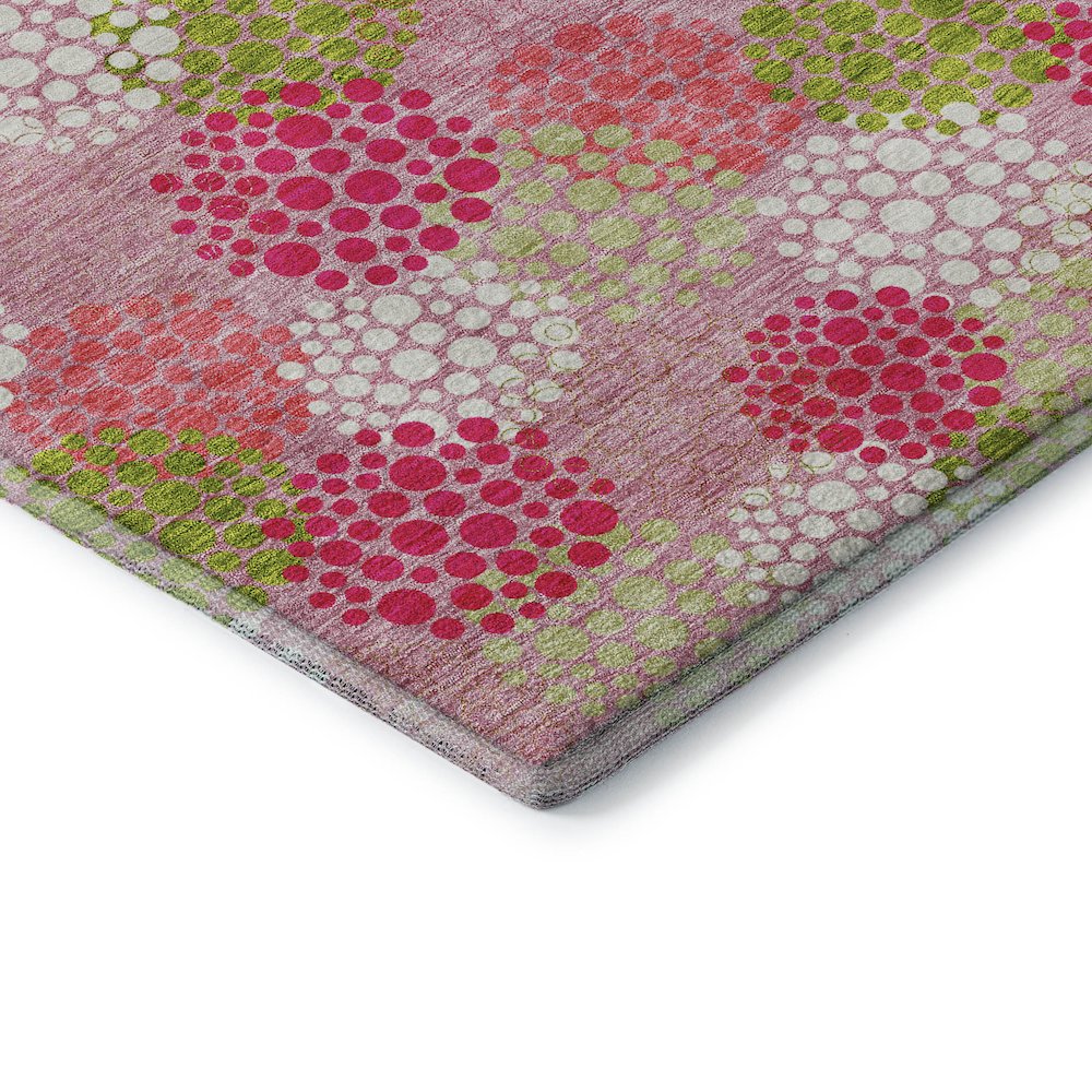 Premium Machine Washable Mayfield AMF908 Pink 2'3" x 7'6" Runner Rug. Picture 3