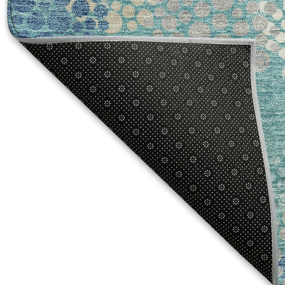 Premium Machine Washable Mayfield AMF908 Teal 2'3" x 7'6" Runner Rug. Picture 2