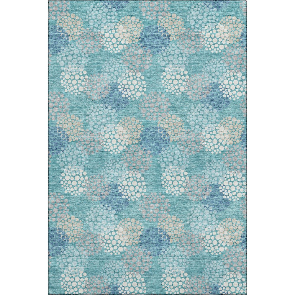 Premium Machine Washable Mayfield AMF908 Teal 3' x 5' Rug. Picture 1