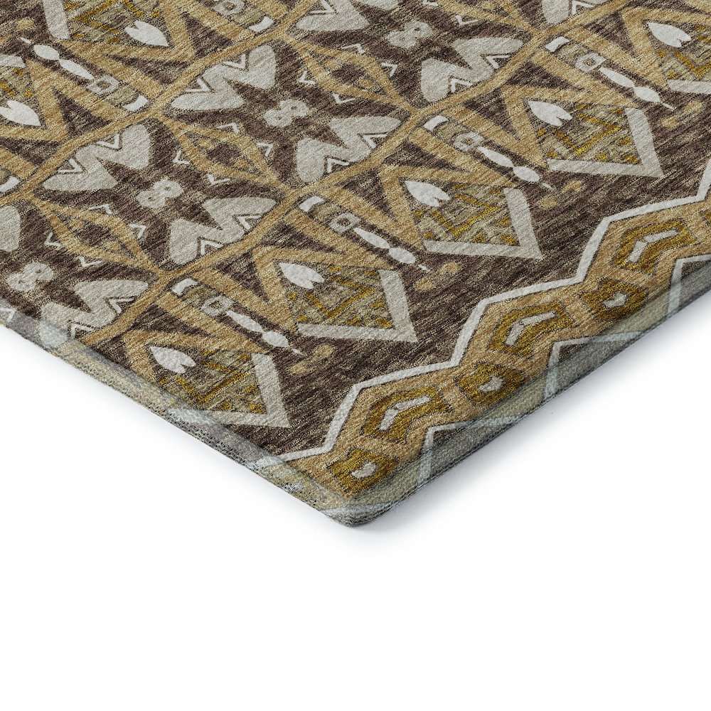 Premium Machine Washable Mayfield AMF909 Gold 2'3" x 7'6" Runner Rug. Picture 3