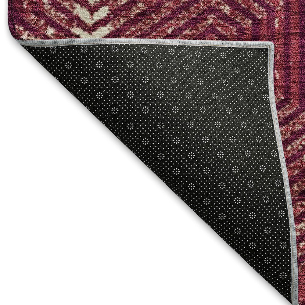 Premium Machine Washable Mayfield AMF912 Burgundy 2'3" x 7'6" Runner Rug. Picture 2