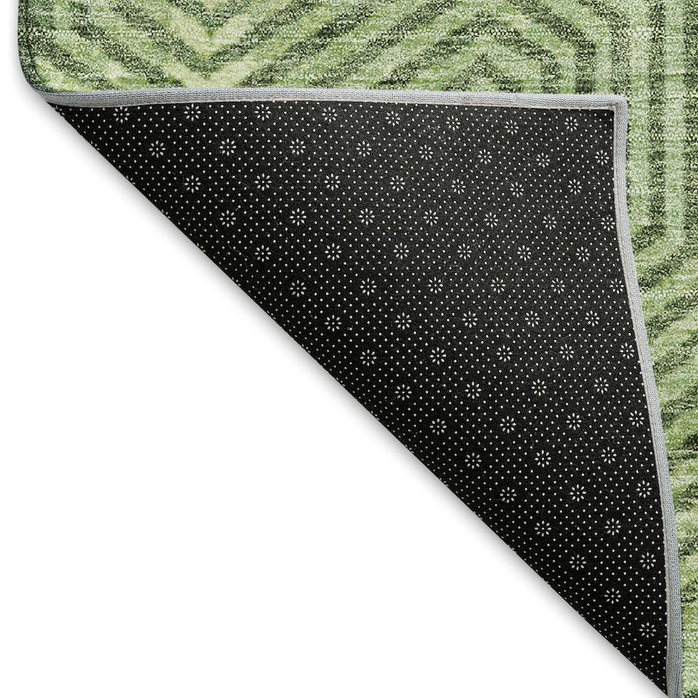 Premium Machine Washable Mayfield AMF912 Green 2'3" x 7'6" Runner Rug. Picture 2