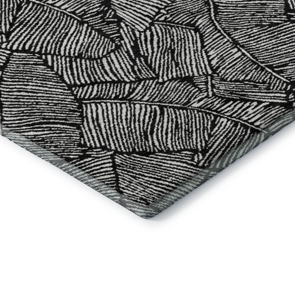 Premium Machine Washable Mayfield AMF913 Black 2'3" x 7'6" Runner Rug. Picture 3