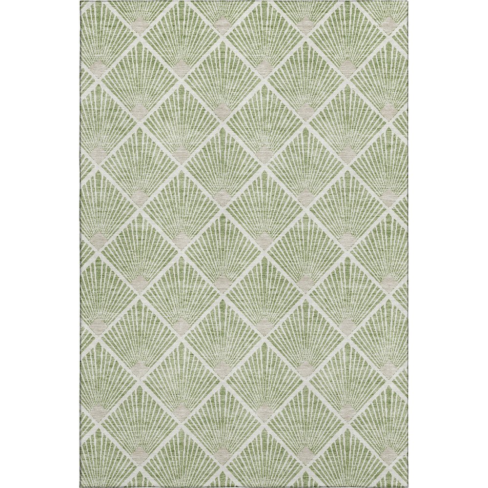 Premium Machine Washable Mayfield AMF914 Green 3' x 5' Rug. Picture 1