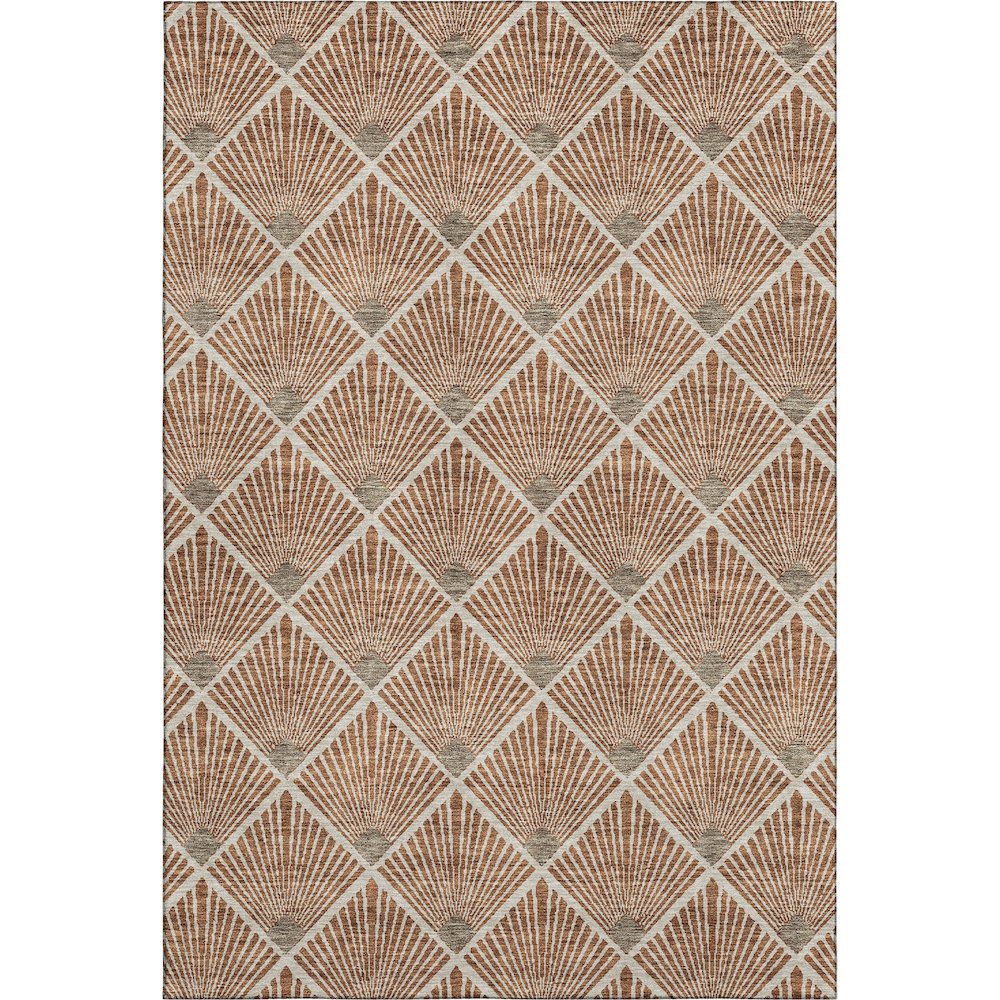 Premium Machine Washable Mayfield AMF914 Paprika 3' x 5' Rug. Picture 1