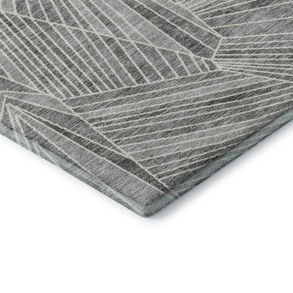 Premium Machine Washable Mayfield AMF915 Gray 2'3" x 7'6" Runner Rug. Picture 3