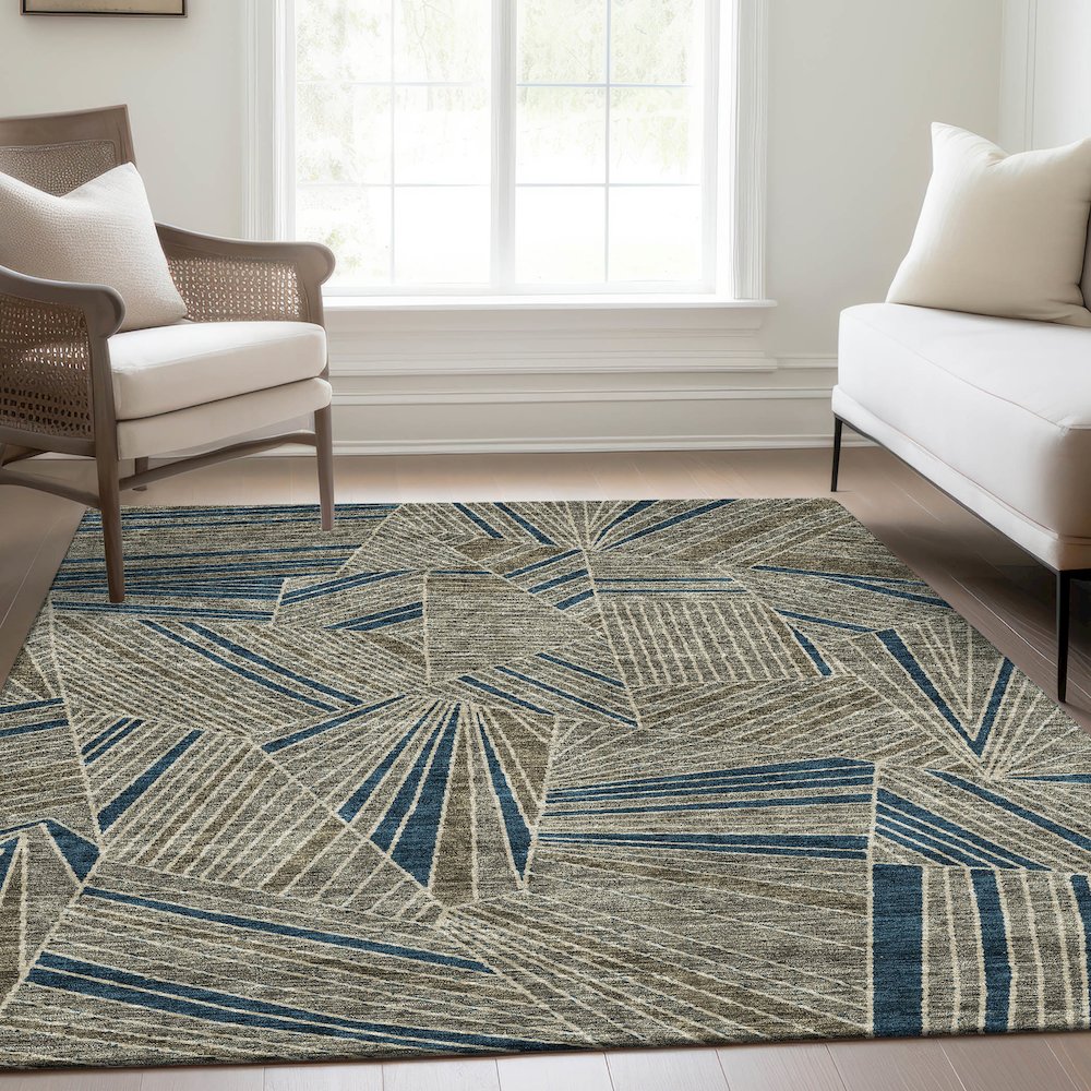 Premium Machine Washable Mayfield AMF915 Taupe 3' x 5' Rug. Picture 6