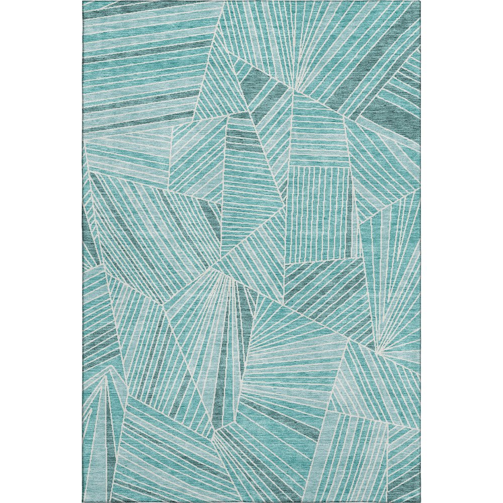 Premium Machine Washable Mayfield AMF915 Teal 3' x 5' Rug. Picture 1