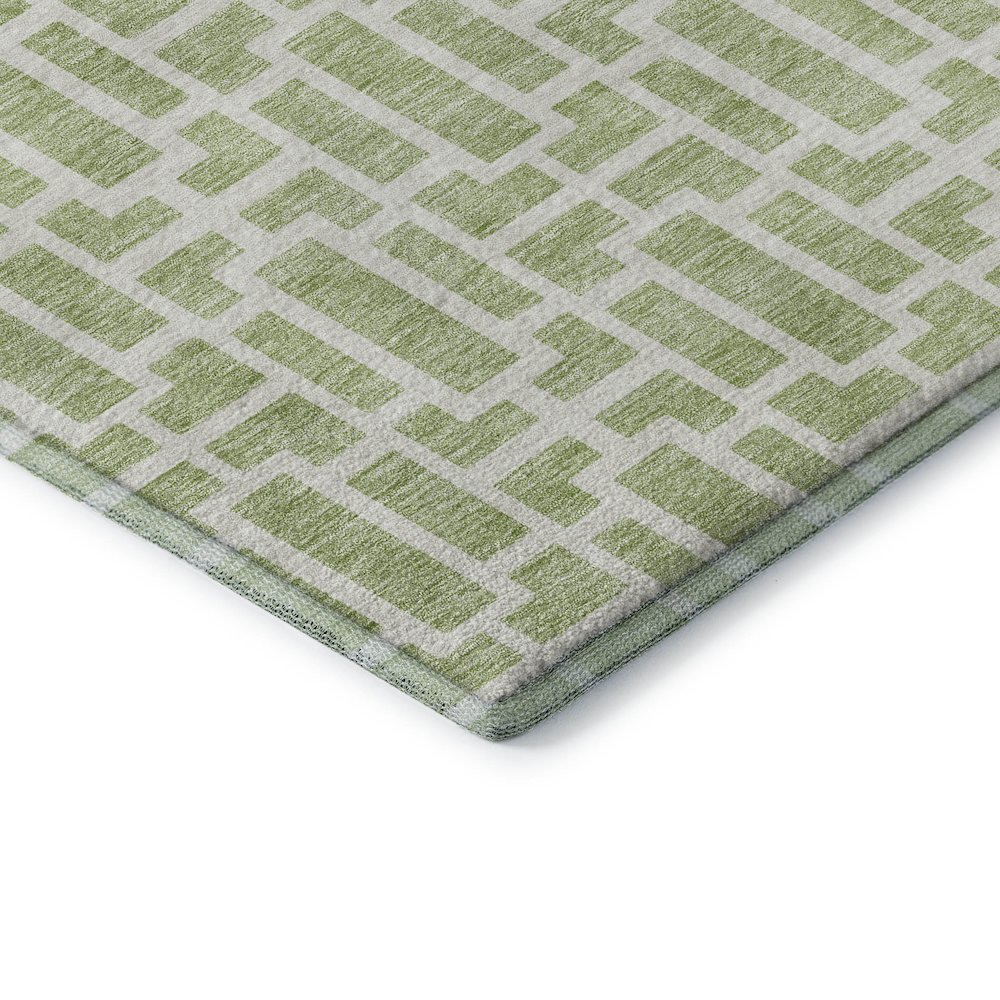 Premium Machine Washable Mayfield AMF916 Aloe 2'3" x 7'6" Runner Rug. Picture 3