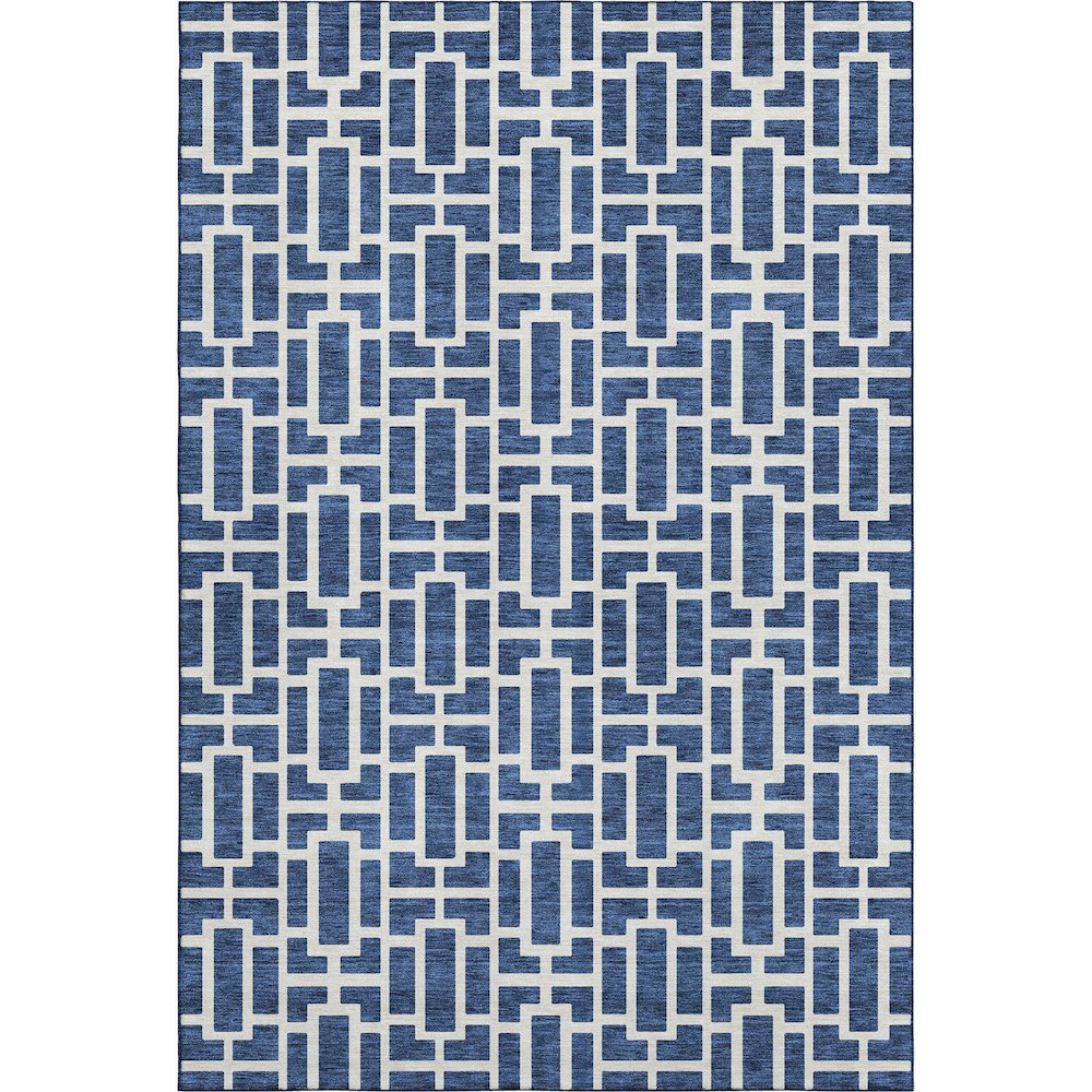 Premium Machine Washable Mayfield AMF916 Navy 3' x 5' Rug. Picture 1