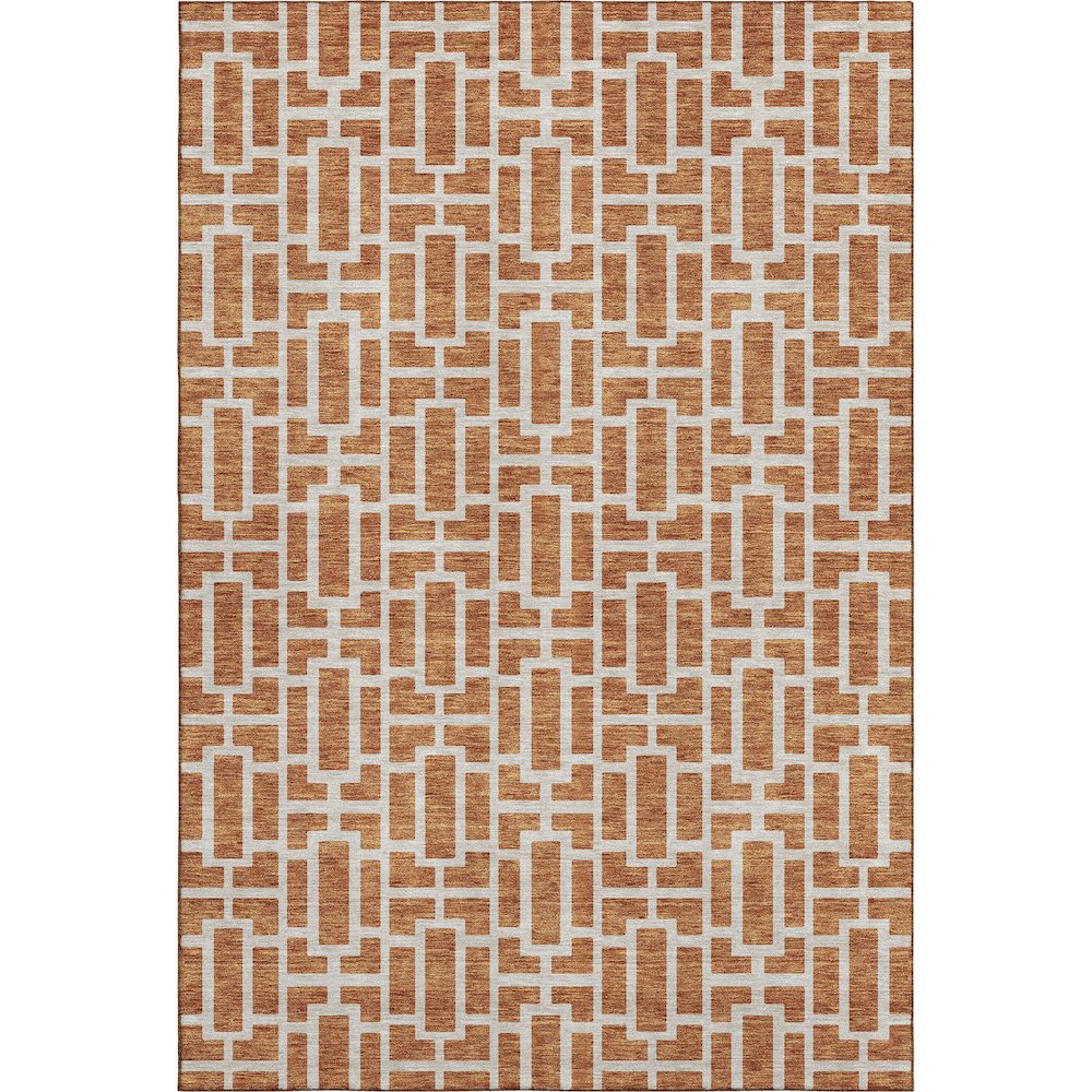Premium Machine Washable Mayfield AMF916 Terracotta 3' x 5' Rug. Picture 1
