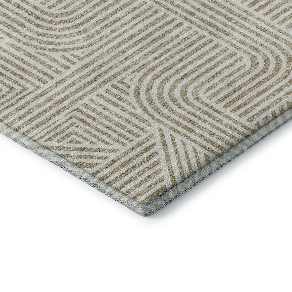 Premium Machine Washable Mayfield AMF917 Beige 2'3" x 7'6" Runner Rug. Picture 3