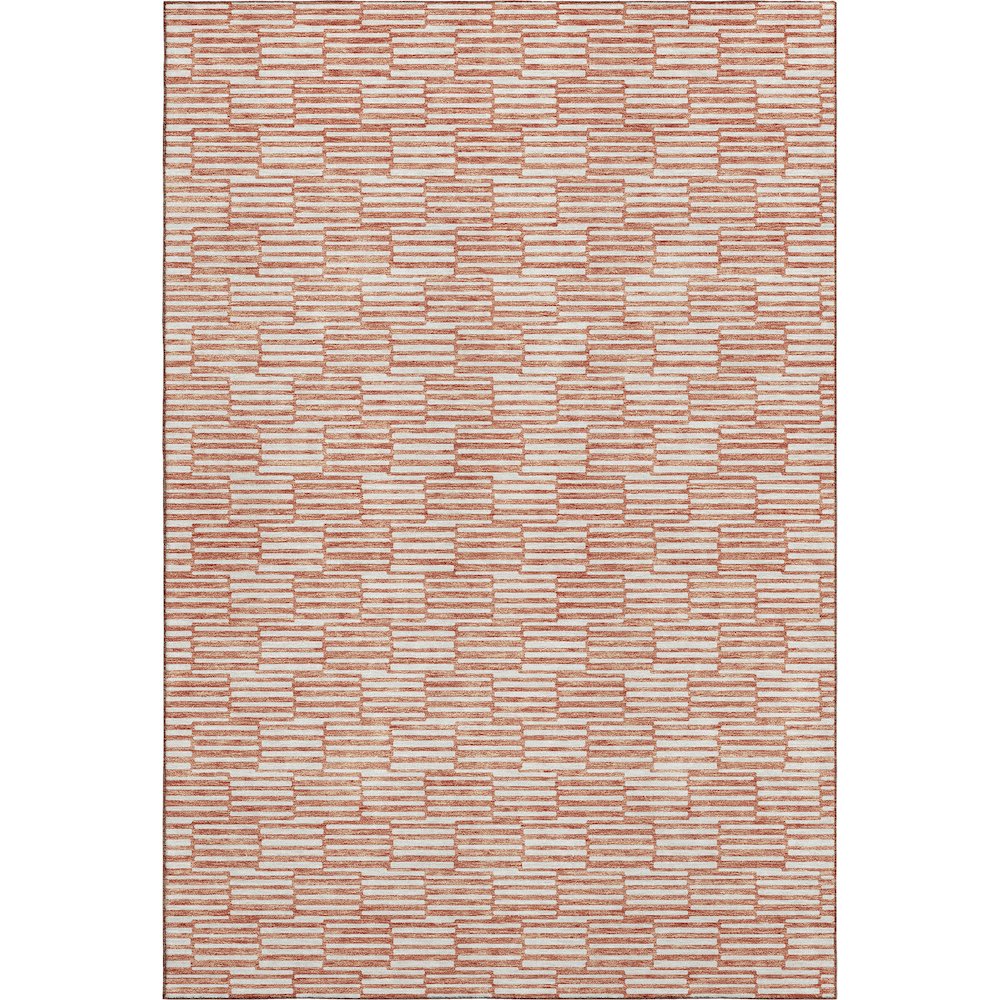 Premium Machine Washable Mayfield AMF918 Salmon 3' x 5' Rug. Picture 1