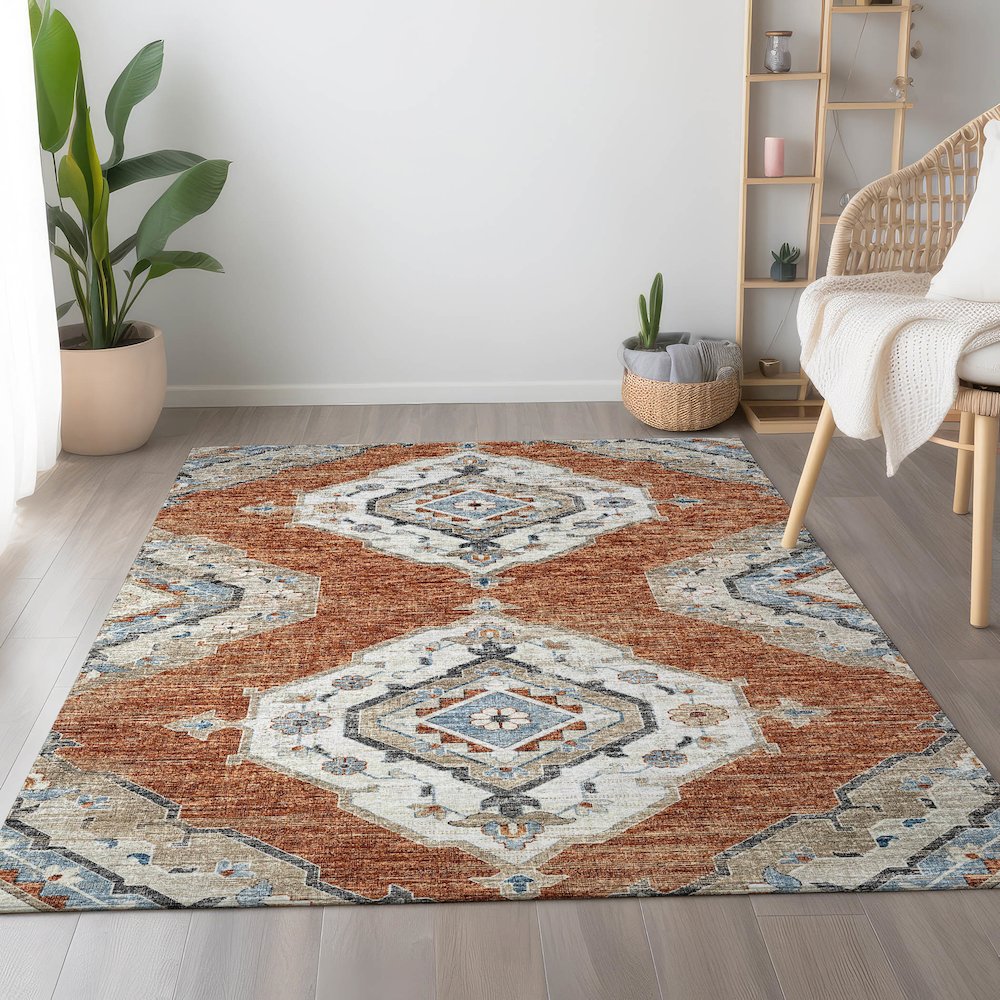 Premium Machine Washable Mayfield  Clay 3' x 5' Rug. Picture 5