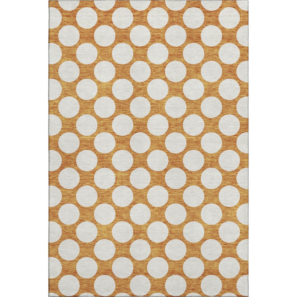 Premium Machine Washable Mayfield AMF921 Orange 3' x 5' Rug. Picture 1