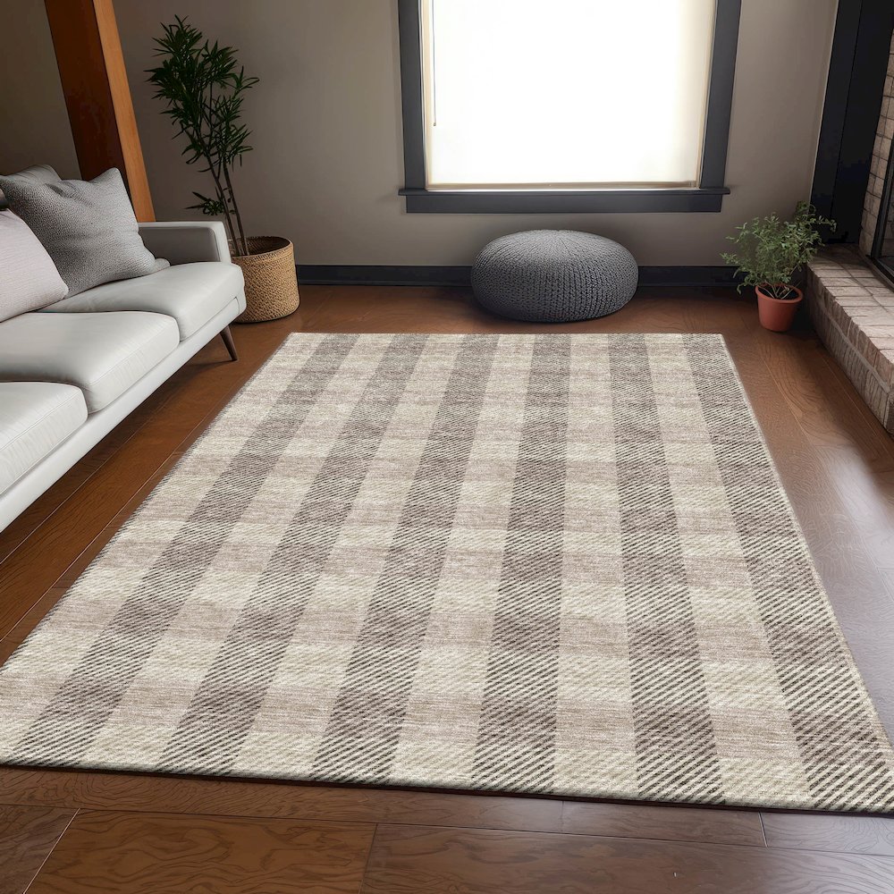 Premium Machine Washable Mayfield AMF924 Beige 3' x 5' Rug. Picture 6