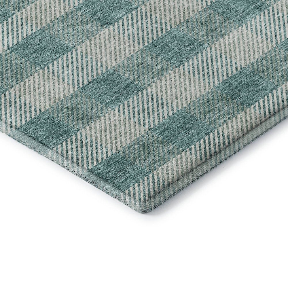 Premium Machine Washable Mayfield AMF924 Teal 2'3" x 7'6" Runner Rug. Picture 3