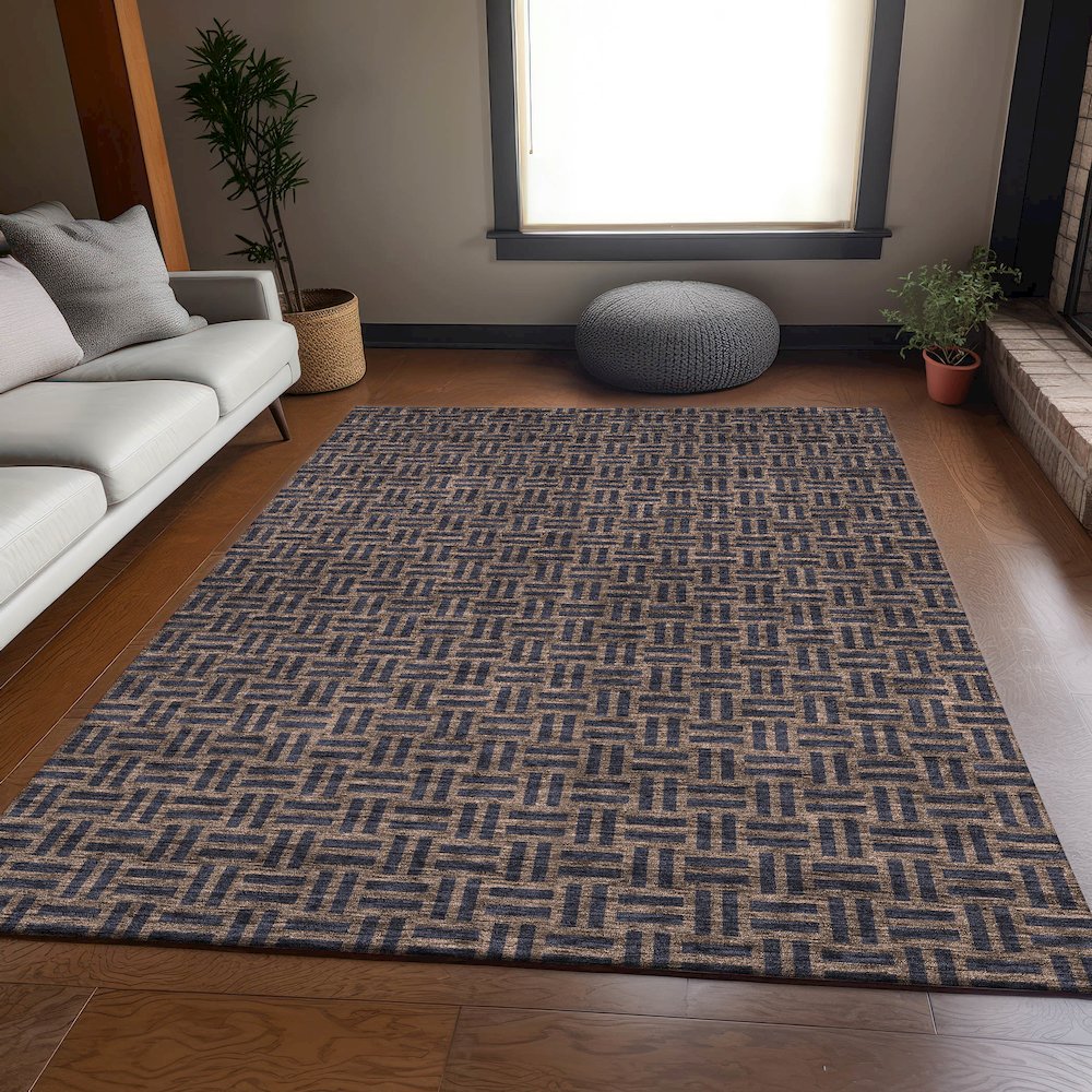 Premium Machine Washable Mayfield AMF925 Chocolate 3' x 5' Rug. Picture 6