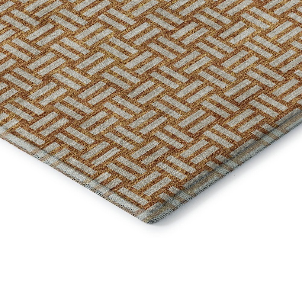 Premium Machine Washable Mayfield AMF925 Terracotta 2'3" x 7'6" Runner Rug. Picture 3