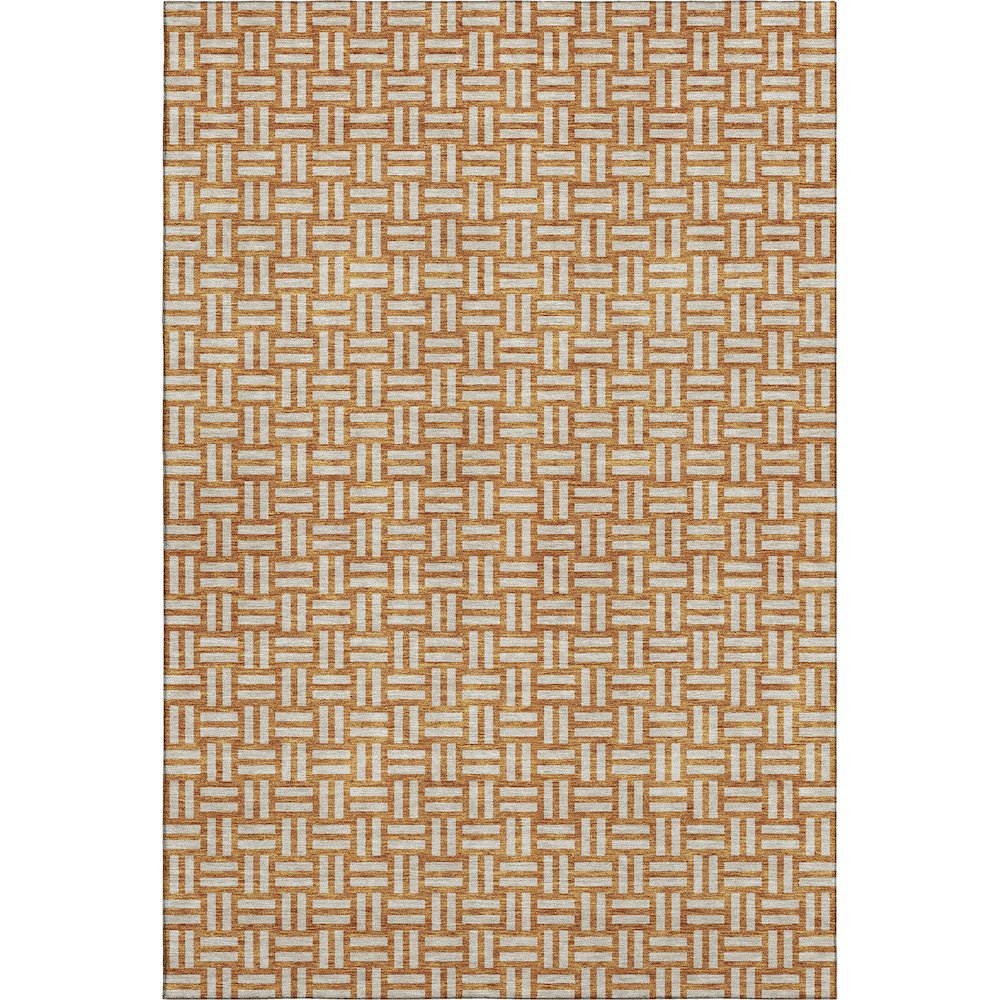 Premium Machine Washable Mayfield AMF925 Terracotta 3' x 5' Rug. Picture 1