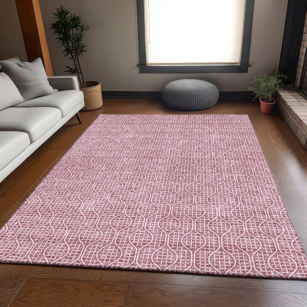 Premium Machine Washable Mayfield AMF926 Blush 3' x 5' Rug. Picture 6