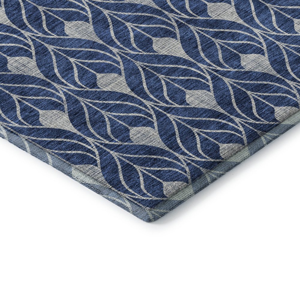 Premium Machine Washable Mayfield AMF927 Navy 2'3" x 7'6" Runner Rug. Picture 3