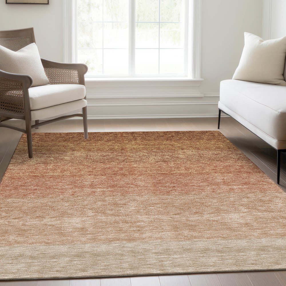 Premium Machine Washable Mayfield AMF928 Paprika 3' x 5' Rug. Picture 6