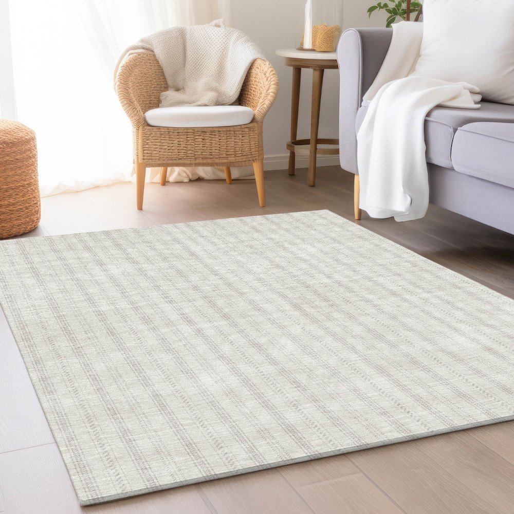 Premium Machine Washable Mayfield AMF929 Ivory 3' x 5' Rug. Picture 5