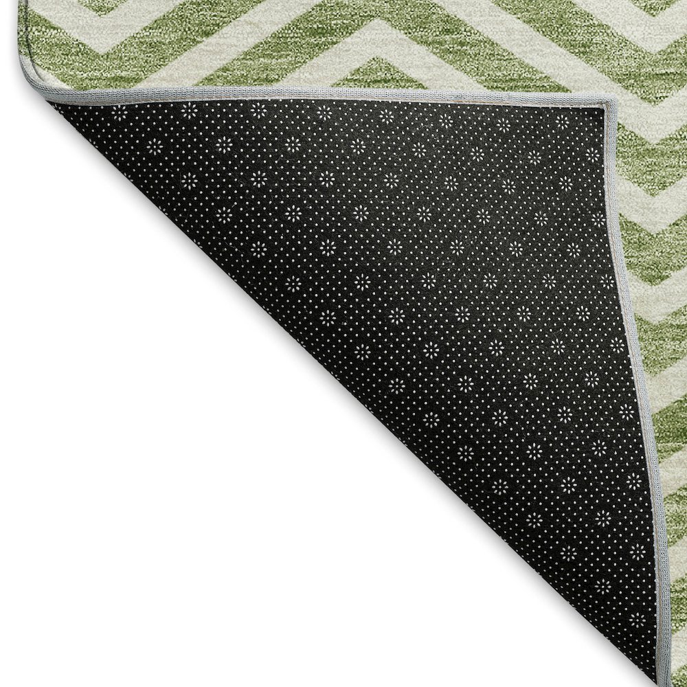 Premium Machine Washable Mayfield AMF934 Green 2'3" x 7'6" Runner Rug. Picture 2