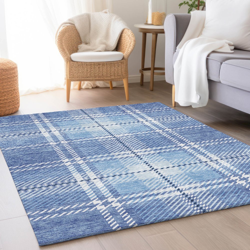Premium Machine Washable Mayfield AMF935 Denim 3' x 5' Rug. Picture 5