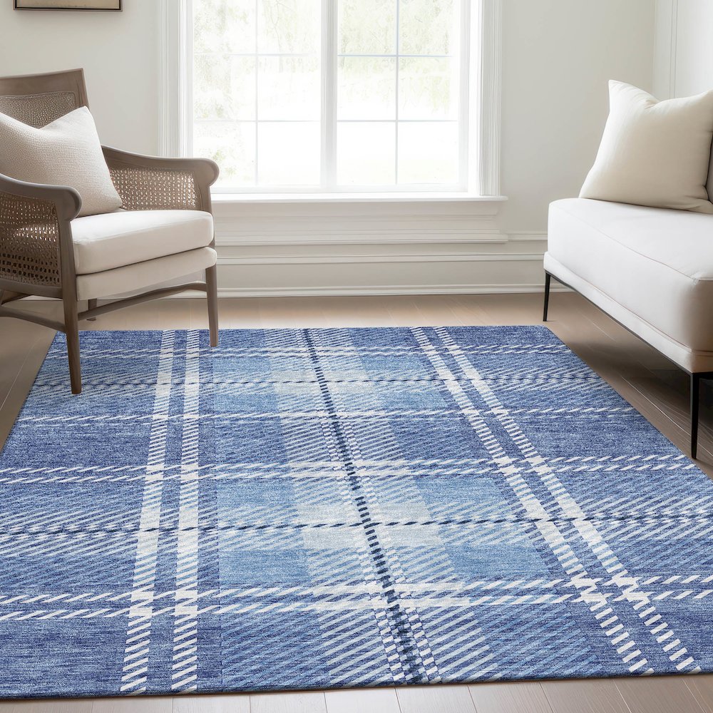 Premium Machine Washable Mayfield AMF935 Denim 3' x 5' Rug. Picture 6
