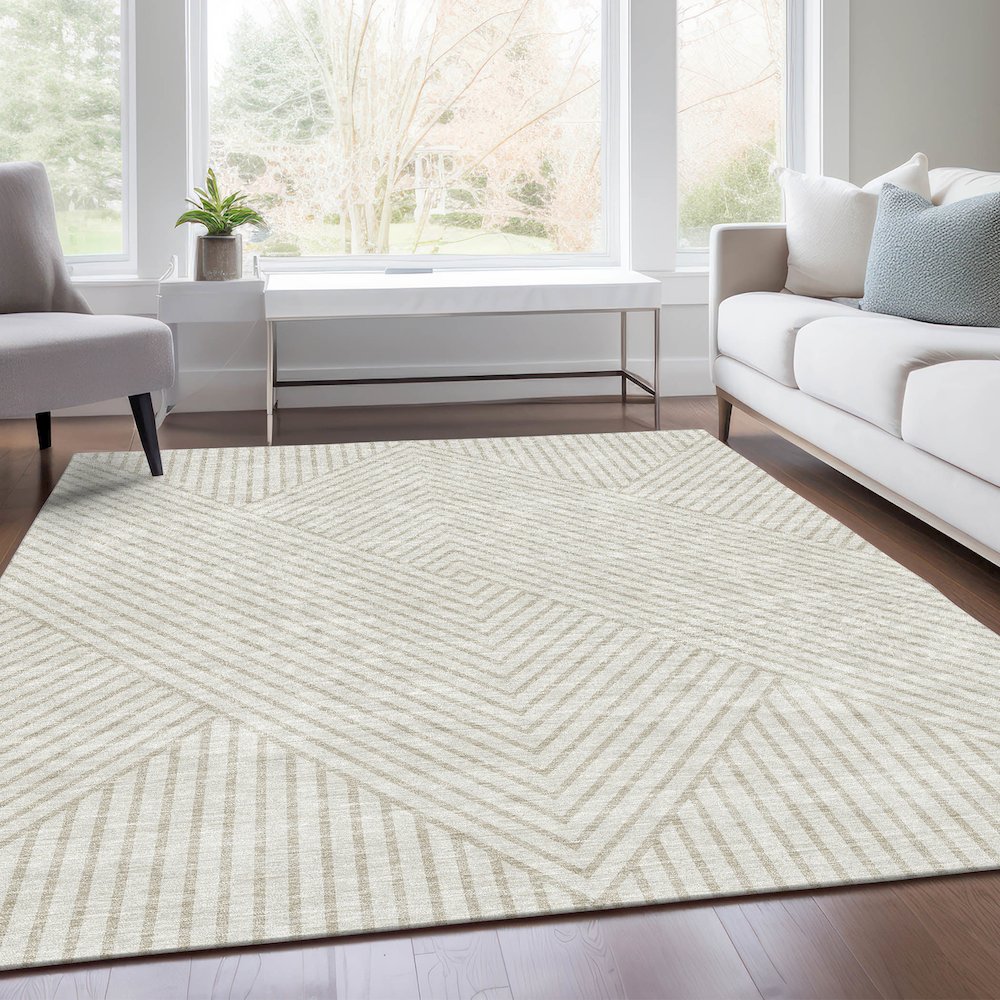 Premium Machine Washable Mayfield AMF937 Ivory 3' x 5' Rug. Picture 6